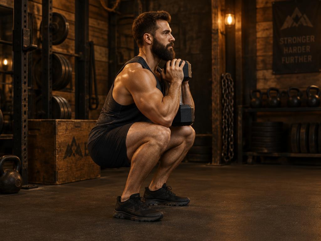 Goblet squat demonstration